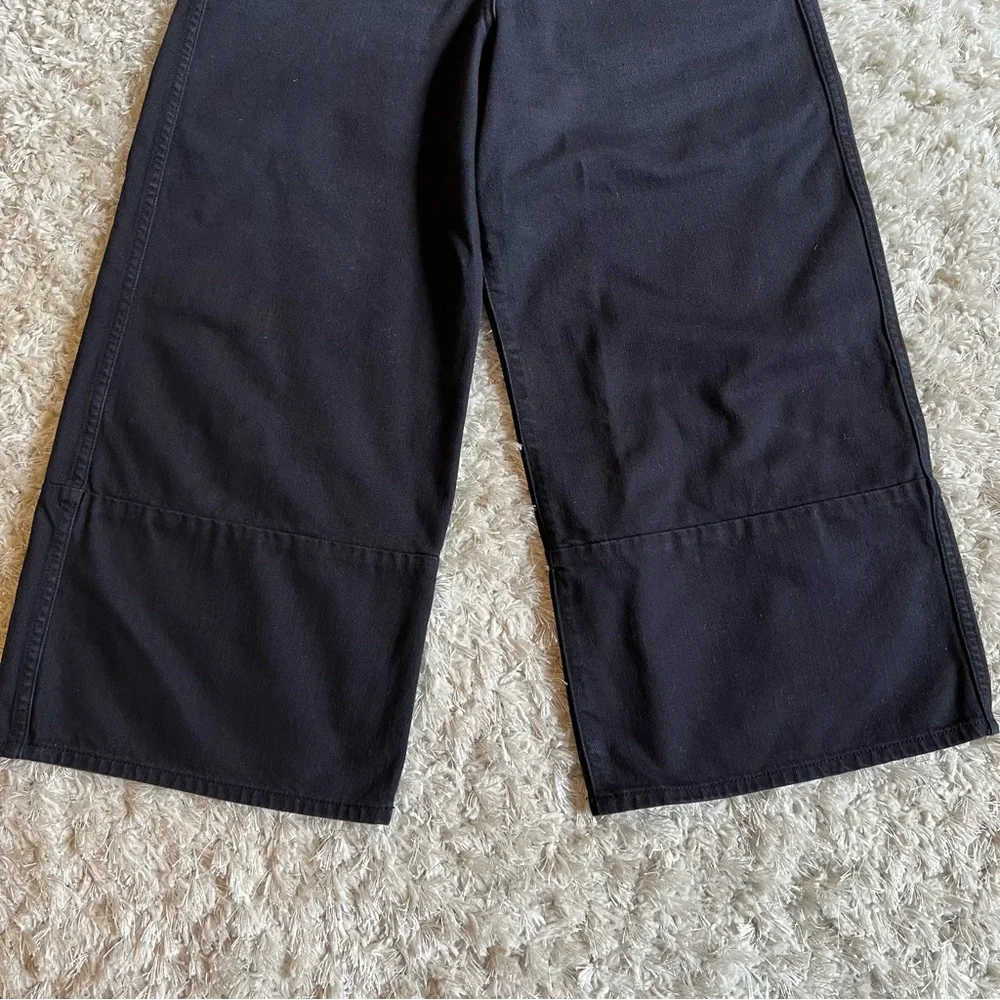 Jacquemus La Riviera Wide Leg Cropped Jeans in Black Size 27 - Picture 10 of 12